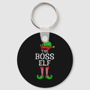 Boss Elf Matching Family Group Christmas Party Paj Keychain