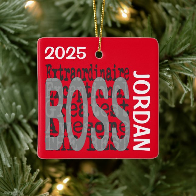 Boss Extraordinaire CUSTOM Ceramic Ornament (Tree)