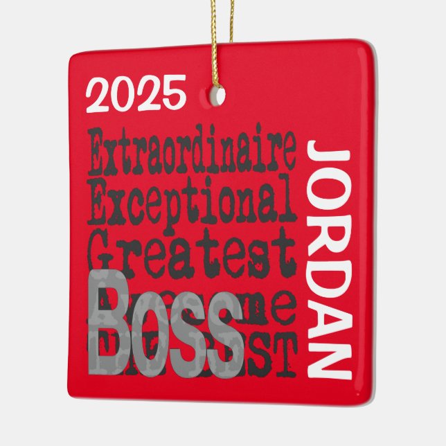 Boss Extraordinaire CUSTOM Ceramic Ornament (Left)