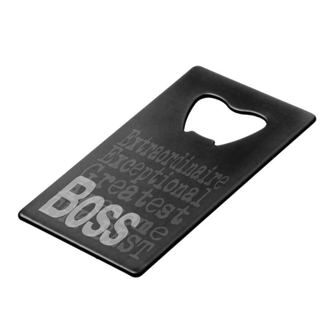 Boss Extraordinaire Wallet Bottle Opener (Front Angled)