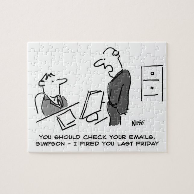 Boss Fires Worker By Email Jigsaw Puzzle (Horizontal)