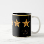 Boss Five 5 Star Black Mug<br><div class="desc">A graphic image of five gold stars with the text 5 Star Boss by artist/designer Charmaine Paulson on a mug.  The mug has the text “World's Greatest Boss" and a template for your name.</div>