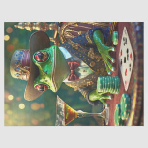 Boss Frog, Frog playing Cards Tissue Paper
