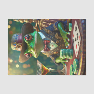 Boss Frog, Frog playing Cards Tissue Paper