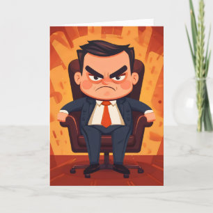 Boss Funny Cartoon Holiday Card