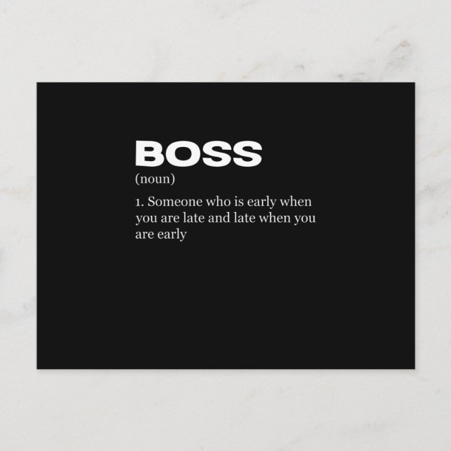 Boss Funny Definition Happy Boss's Day Announcement Postcard (Front)