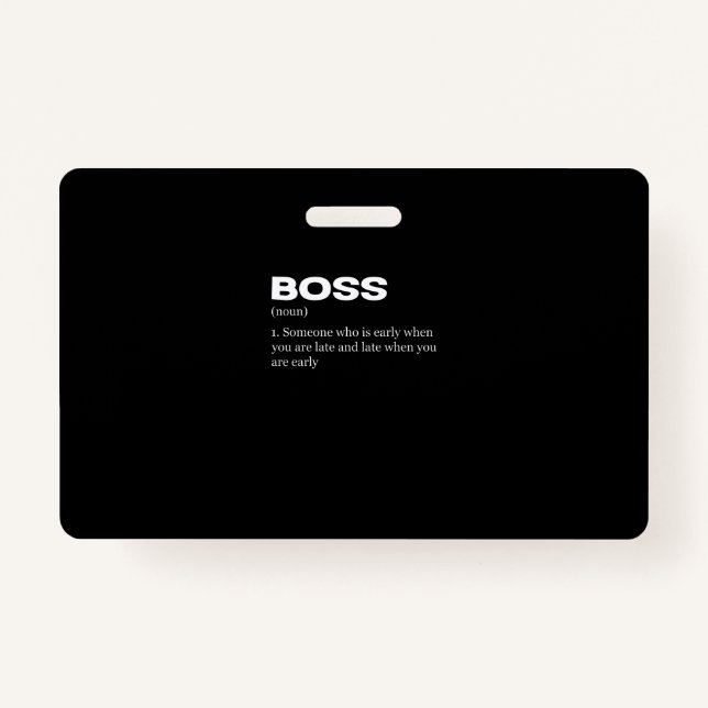 Boss Funny Definition Happy Boss's Day Badge (Front)