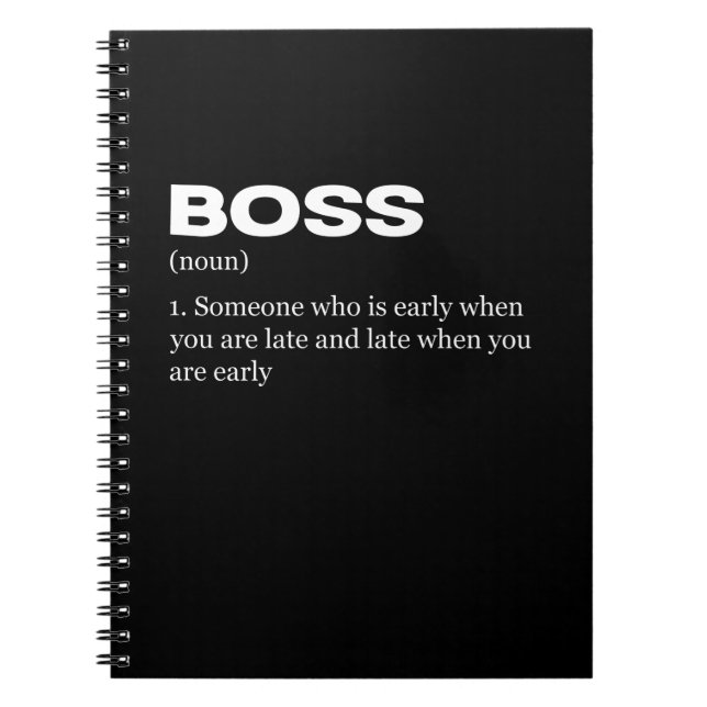 Boss Funny Definition Happy Boss's Day Notebook (Front)
