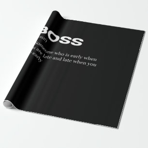 Boss Funny Definition Happy Boss's Day Wrapping Paper