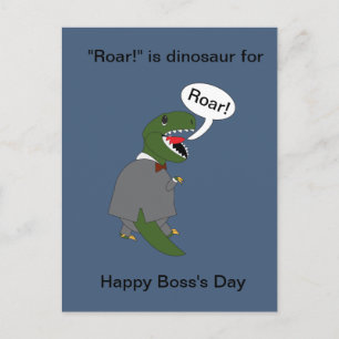 Boss Funny Dinosaur Happy Boss Day Personalize Postcard