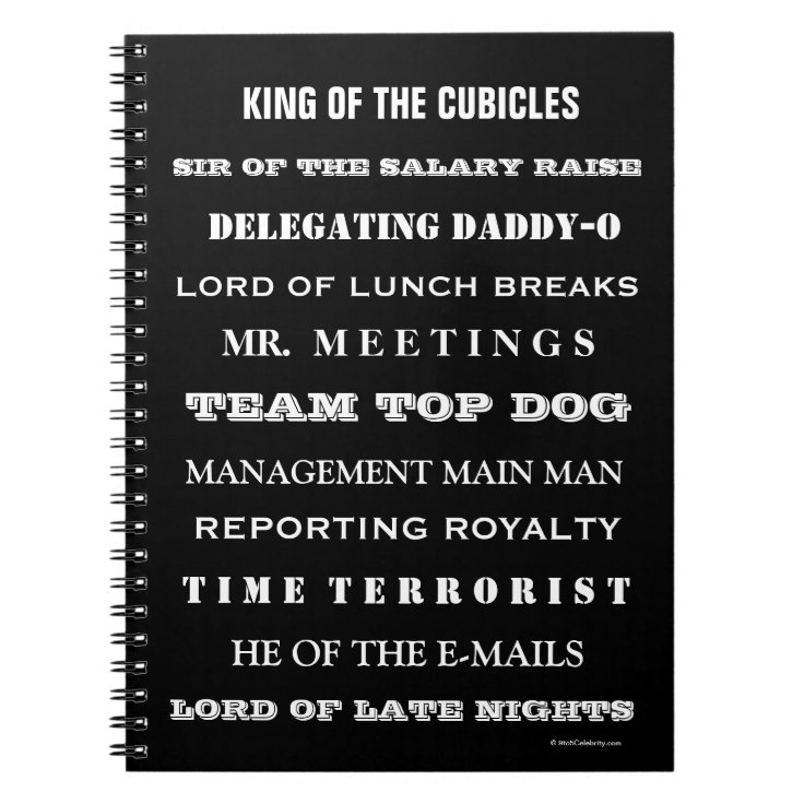 Boss Funny Names and Cruel Joke Job titles Notebook | Zazzle