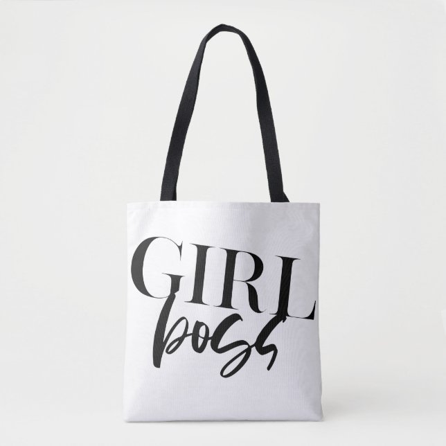 Boss Girl | Modern Black Text | Tote Bag (Front)
