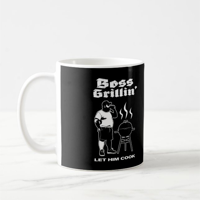 Boss Grillin’ (All White) Coffee Mug (Left)