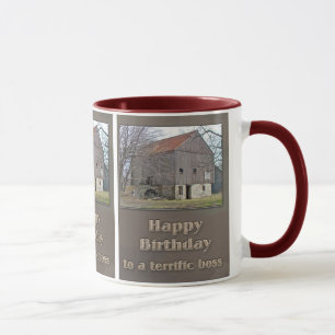 Boss Happy Birthday Old Bank Barn Mug