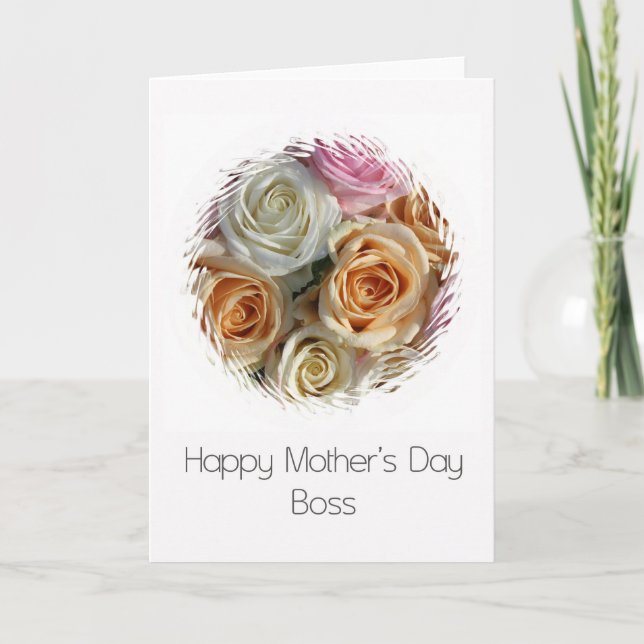 Boss  Happy Mother's Day rose card (Front)