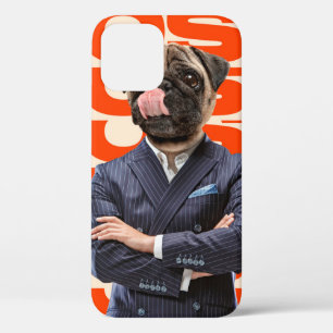Boss headed by dog head standing with hands crosse iPhone 12 case