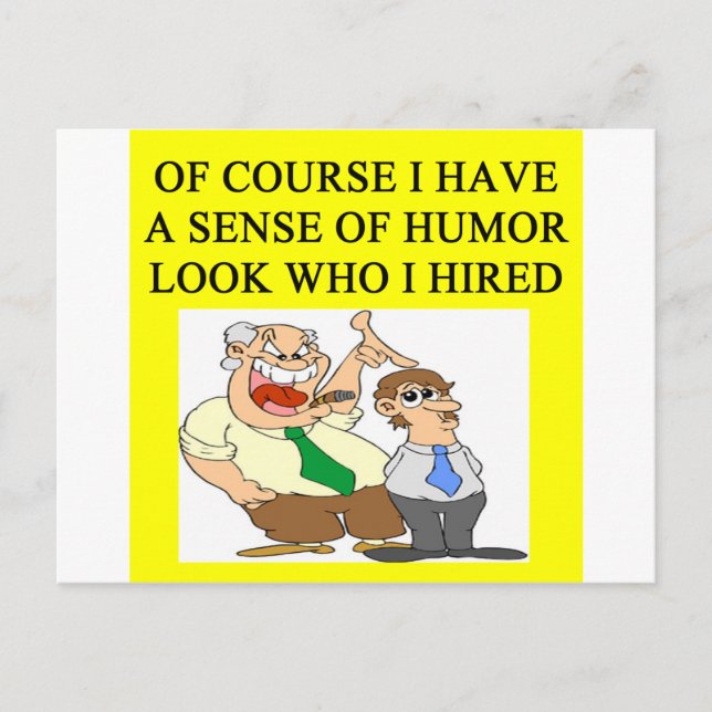 boss humour postcard (Front)