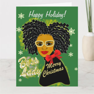 Boss Lady African American Christmas Card