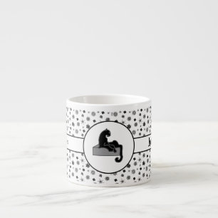 Boss Lady Black Cat and flowers Espresso Cup