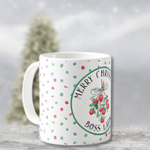 Boss Lady, Christmas Mistletoe Candy Pattern 11oz