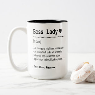 Boss Lady Definition Two-Tone Coffee Mug