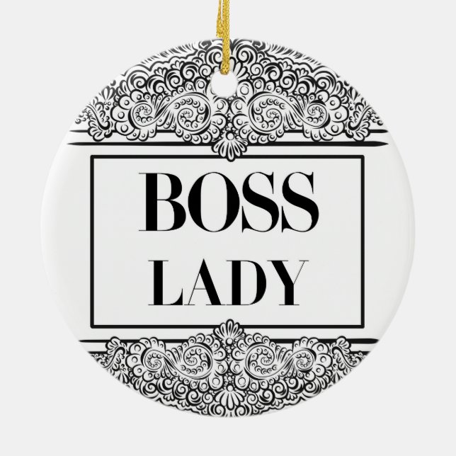 Boss Lady – Elegant Empowerment Ceramic Ornament (Back)