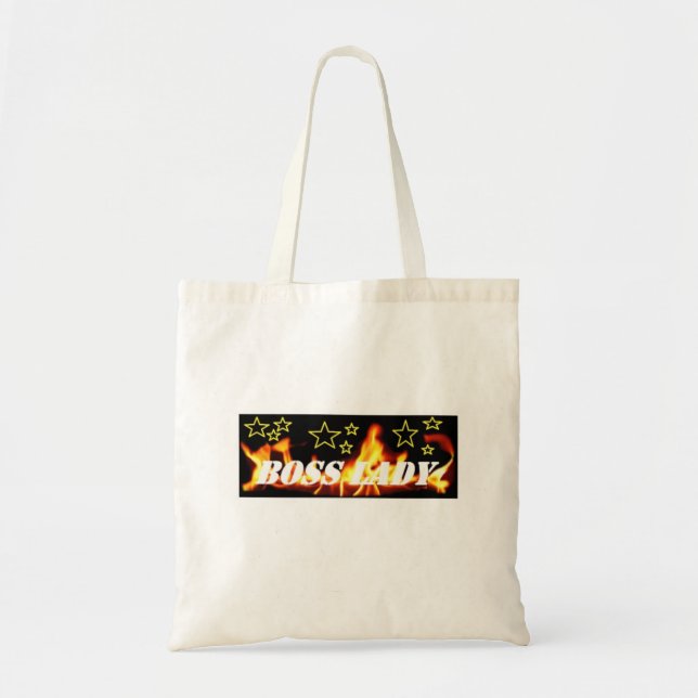 Boss Lady Flames Star Tote Bag (Front)