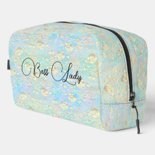 Boss Lady Gold Floral on Pastels  Dopp Kit