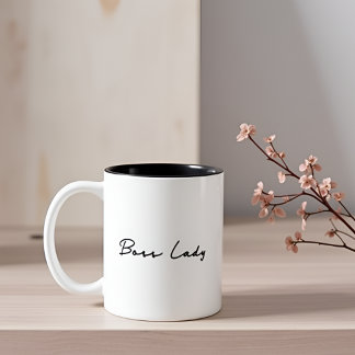 Boss Lady Inspirational Quote Two-Tone Coffee Mug