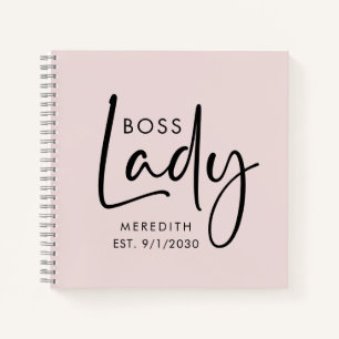 Boss Lady Logo Blush Pink Personalized Notebook