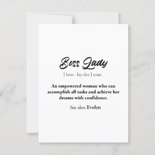 Boss Lady Mug – Empowered Woman Gift, Confidence  Postcard