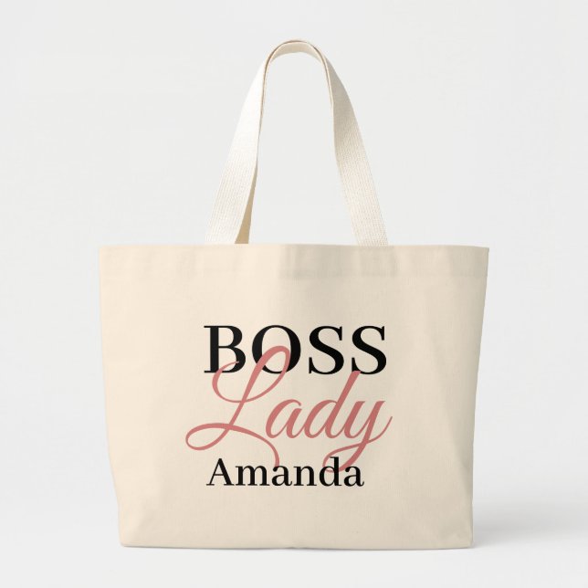 Boss Lady Personalized Large Tote Bag (Front)