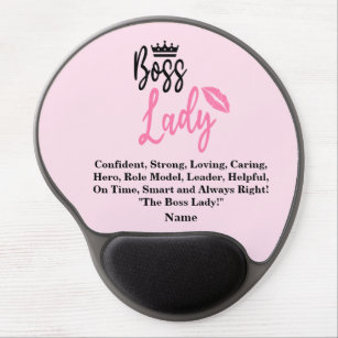 Boss Lady, Personalized Name Gift For Her Gel Mouse Pad