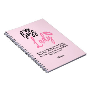 Boss Lady, Personalized Name Gift For Her Notebook