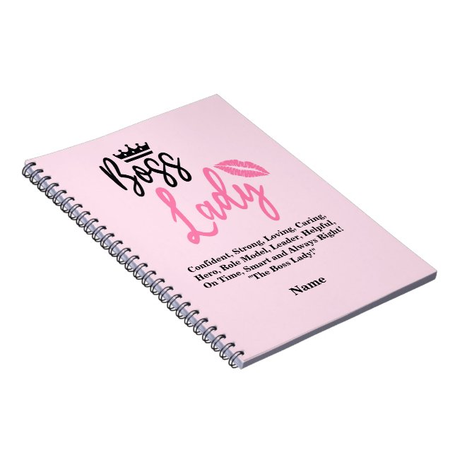 Boss Lady, Personalized Name Gift For Her Notebook (Right Side)
