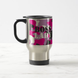 Boss Lady Pink Camo Beverage Travel Coffee Mug