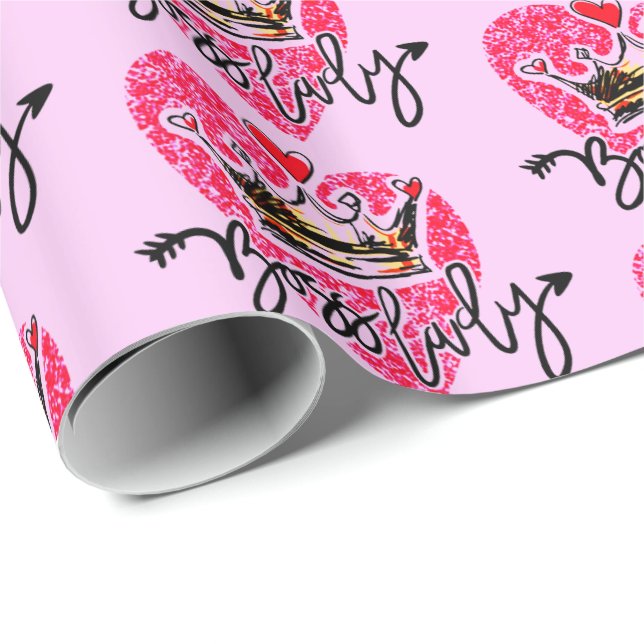 Boss Lady Pink Wrapping Paper (Roll Corner)