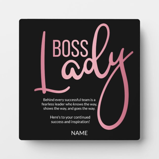 Boss lady  plaque (Front)