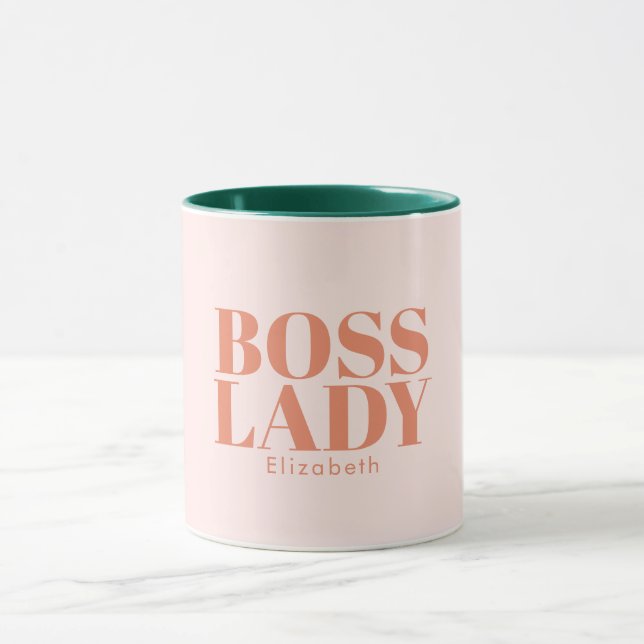 Boss Lady Retro Customized name Coffee Mug (Center)