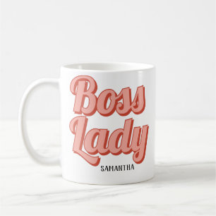 Boss Lady Retro Customized name Coffee Mug