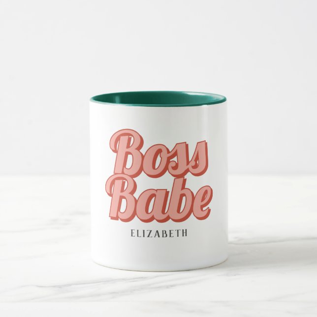 Boss Lady Retro Customized name Coffee Mug (Center)