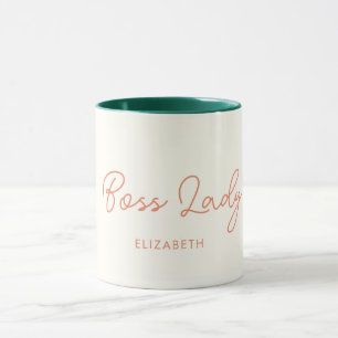 Boss Lady Retro Nom Customisé Café Mug