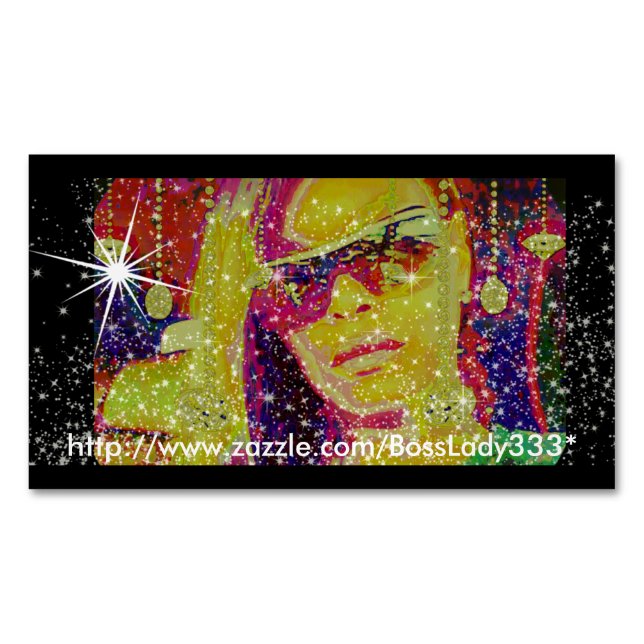 Boss Lady Sparkle Magnetic Business Card (Front)