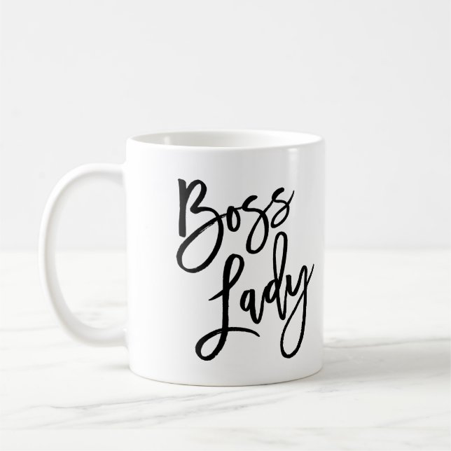 Boss Lady Trendy Lettering Coffee Mug (Left)