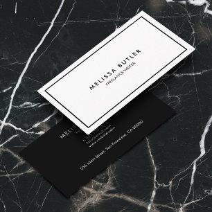 Boss Luxury Minimalist Professional Black White  Business Card
