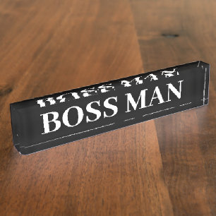 Boss Man Gift Funny Name Plate Customize