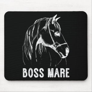 Boss Mare Horseback Riding Equestrians Men Horse W Mouse Pad