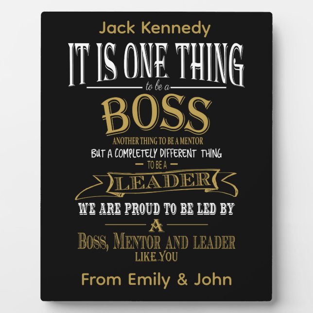 Boss Mentor Leader Appreciation Plaque Gift (Front)