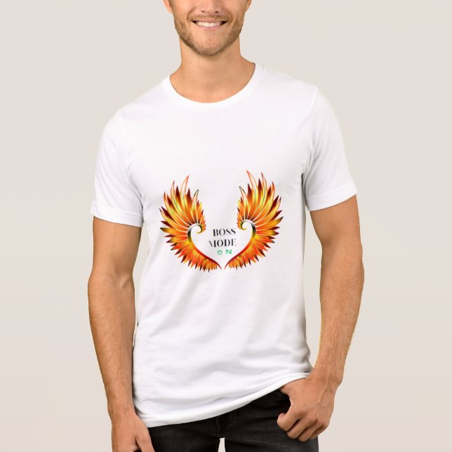 BOSS MODE ON Fiery Wings T-Shirt For Those Who Tri-Blend Shirt (Front)