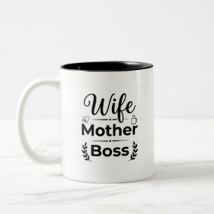 Boss Mom Brews Two-Tone Mug